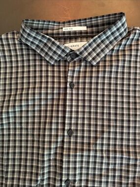 Calibrate Black and Gray Checked Button-Down Shirt